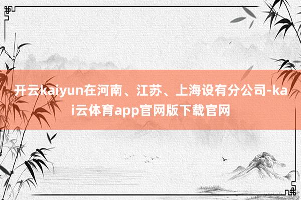 开云kaiyun在河南、江苏、上海设有分公司-kai云体育app官网版下载官网