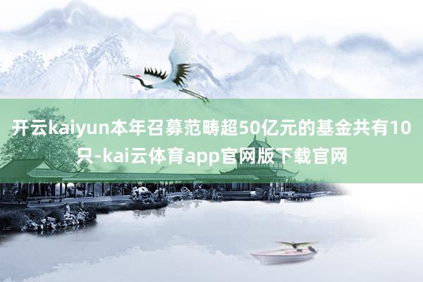 开云kaiyun本年召募范畴超50亿元的基金共有10只-kai云体育app官网版下载官网